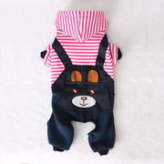 Hoodie Style Striped Dog Winter Clothes